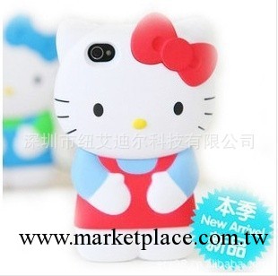 新款 立體hello Kitty矽膠套 iphone4s手機保護套 蘋果4外殼 S205工廠,批發,進口,代購