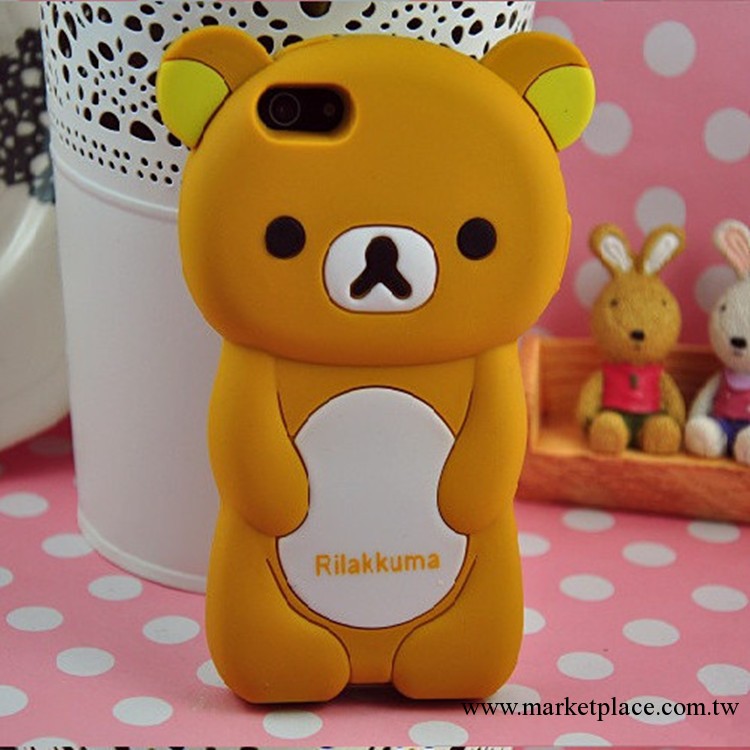 立體Rilakkuma 輕松熊 iphone4/4S 蘋果手機殼 矽膠軟殼 後蓋工廠,批發,進口,代購