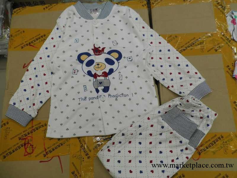童裝批發 2013秋款竹纖維棉毛寶寶對襟全開套裝 90-110傢居服套裝工廠,批發,進口,代購