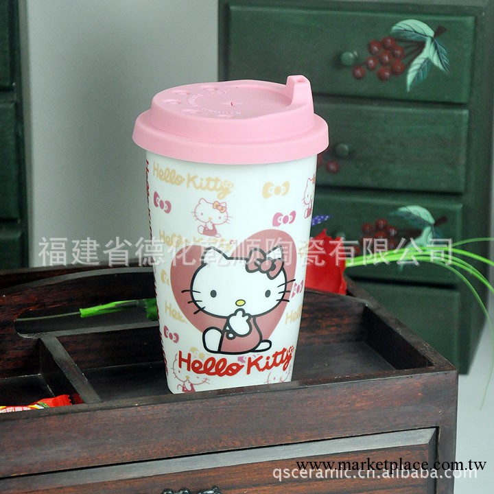 經典hello kitty 星巴克杯子 陶瓷雙層馬克杯子 喝水杯工廠,批發,進口,代購