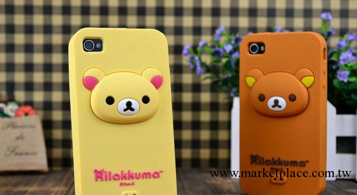 rilakkuma 立體輕松熊 iphone 4 4S 矽膠套 外殼 手機套 保護套工廠,批發,進口,代購