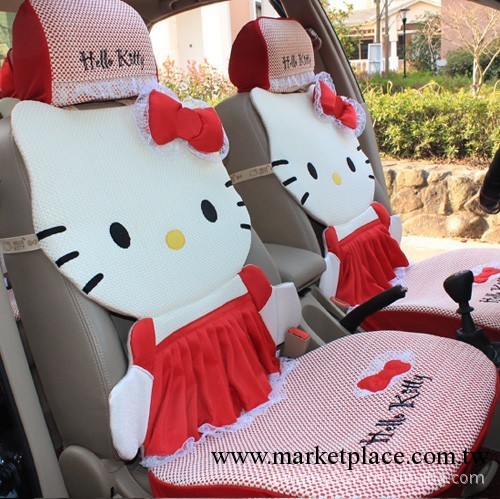 專櫃正品HELLO KITTY夏季冰絲造型坐墊KT貓汽車座墊 通用汽車坐墊工廠,批發,進口,代購