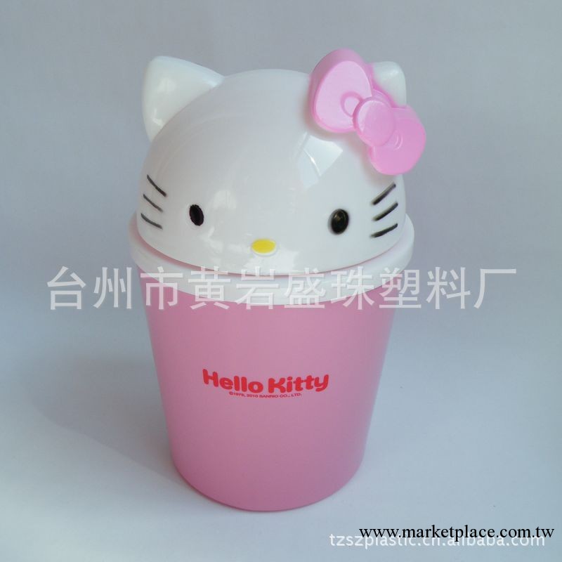 2305 可愛粉色Hello Kitty 塑料桌面收納桶 迷你垃圾桶 可印LOGO工廠,批發,進口,代購