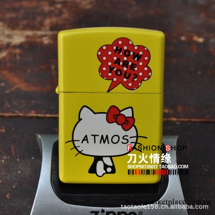 批發港版A貨ZIPPO打火機金屬創意煤油打火機批發啞漆Hello kitty批發・進口・工廠・代買・代購