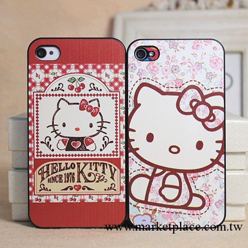 iphone5 4s手機殼  碎花hello kitty    凱蒂貓 蘋果4保護套工廠,批發,進口,代購