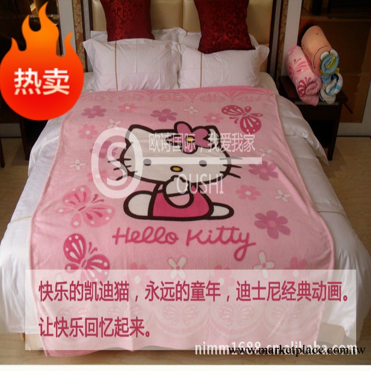 廠傢直銷 hello kitty卡通珊瑚絨毯子 春秋多功能毛巾被工廠,批發,進口,代購