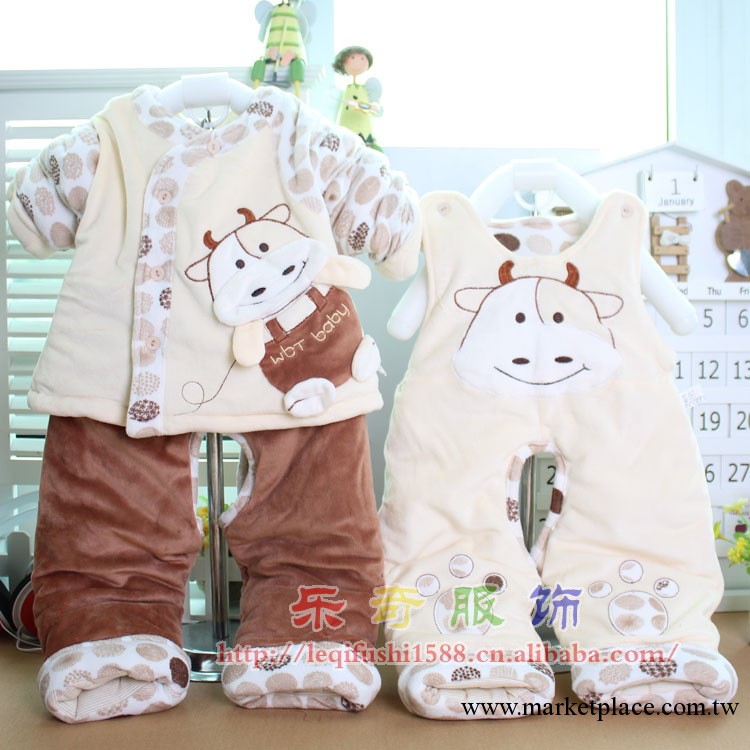 2013冬季男女童裝棉襖嬰兒冬裝寶寶棉衣服裝背帶褲套裝3-6-12個月工廠,批發,進口,代購