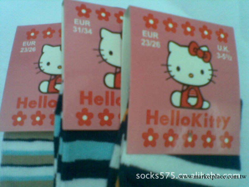 HELLO KITTY 3-5歲彩條兒童襪工廠,批發,進口,代購