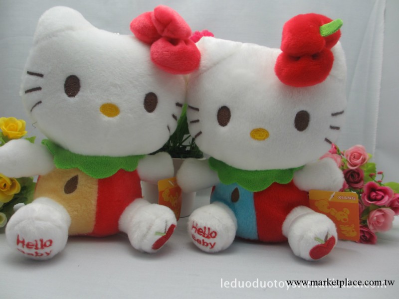 廠傢直銷毛絨玩具Hello Kitty,KT貓，凱蒂貓蘋果Kt高20cm，帶吸盤工廠,批發,進口,代購