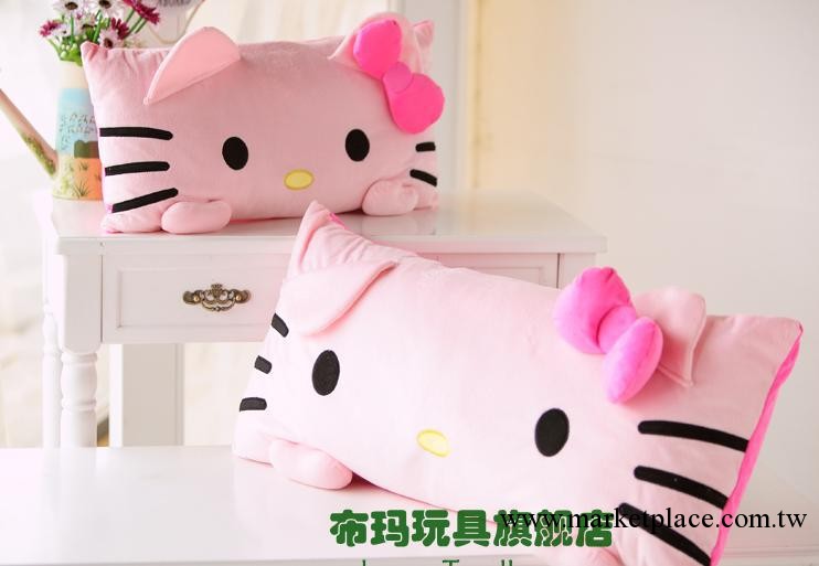 創意Hello Kitty 粉色KT貓抱枕靠墊毛絨玩具雙人枕單人枕頭可拆工廠,批發,進口,代購