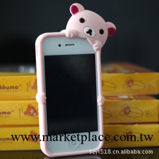 趴趴熊 Rilakkuma輕松熊 iPhone 4 4S矽膠保護套軟殼工廠,批發,進口,代購