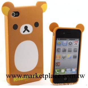 日本rilakkuma Iphone 4 TPU 套 輕松熊保護套 帶耳朵批發・進口・工廠・代買・代購