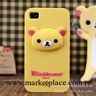 3D立體小熊 Rilakkuma輕松熊 iphone 4 4s 矽膠套  手機殼批發・進口・工廠・代買・代購