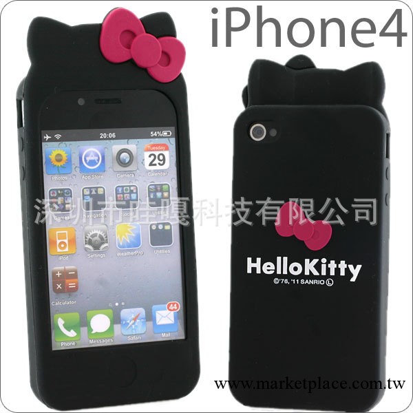 006日本 Hello Kitty蝴蝶結 iPhone 4 矽膠套 外殼 手機保護套工廠,批發,進口,代購