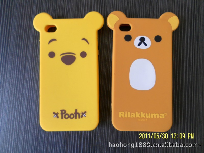 Rilakkuma懶懶熊iphone 4立體耳朵 輕松小熊 矽膠保護套工廠,批發,進口,代購