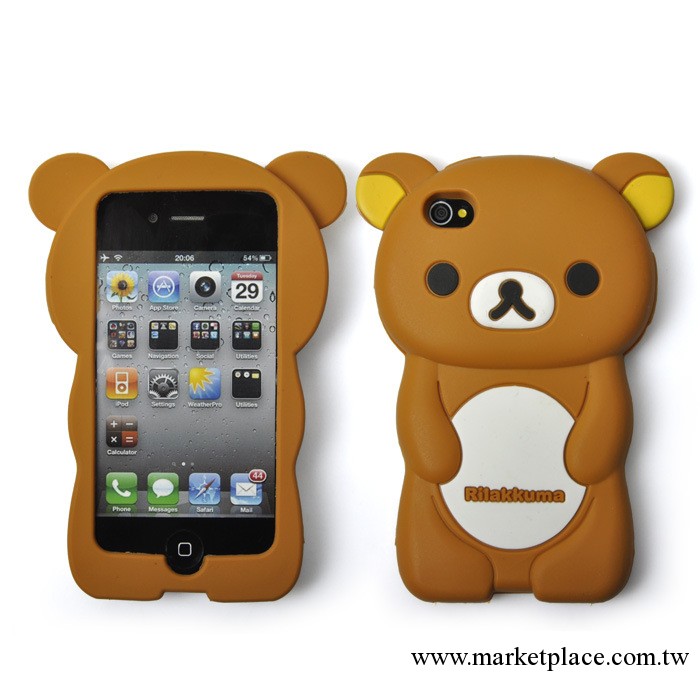 蘋果iphone4 4s 3D Rilakkuma 矽膠輕松熊工廠,批發,進口,代購