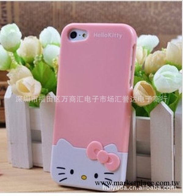 蘋果5可愛KT貓卡通殼 iphone5 hello Kitty上下扣手機殼 保護套工廠,批發,進口,代購