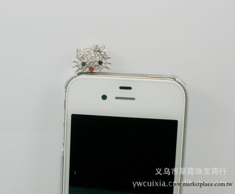 韓國iphone4 蘋果手機防塵塞 通用手機防塵塞 水鉆 hello kitty款工廠,批發,進口,代購