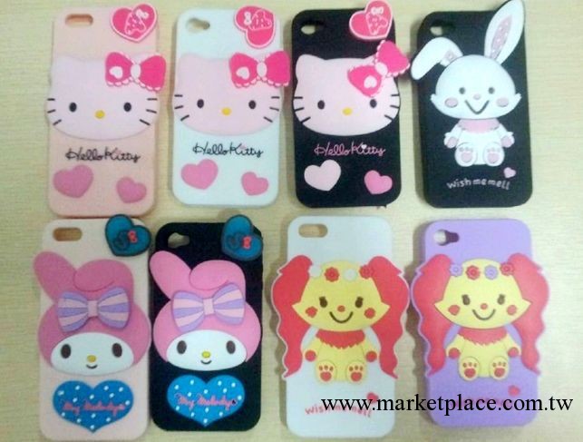 hello kitty兔子蘋果iphone4/4S 5G美樂蒂手機保護殼 卡通矽膠套工廠,批發,進口,代購