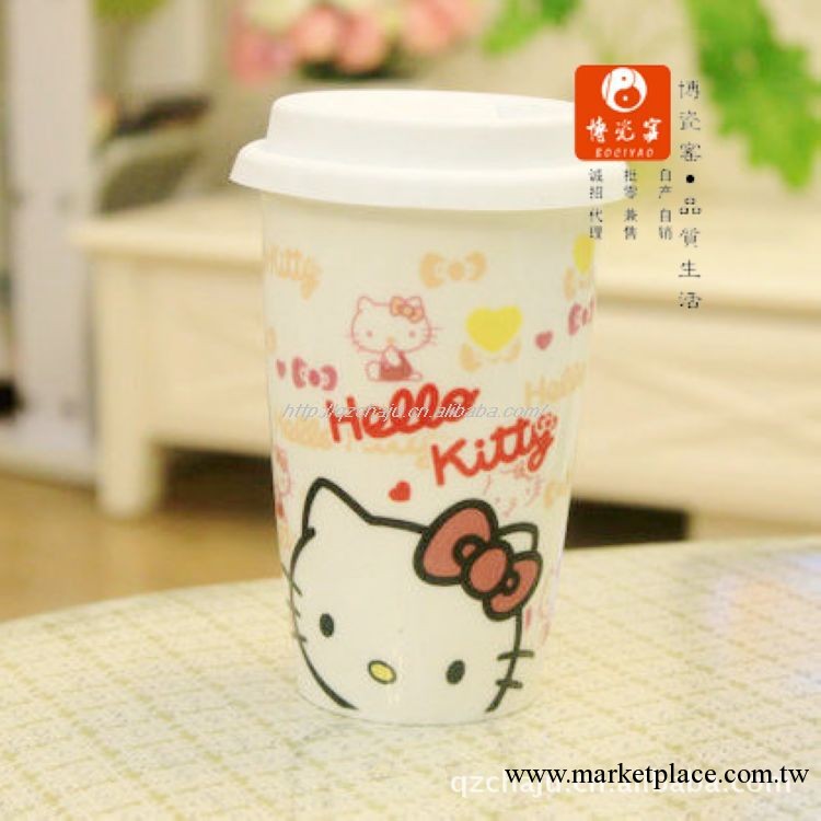 批發HELLO KITTY 水杯 俏皮可愛貓頭杯 出口KT原單水杯 手工彩繪工廠,批發,進口,代購