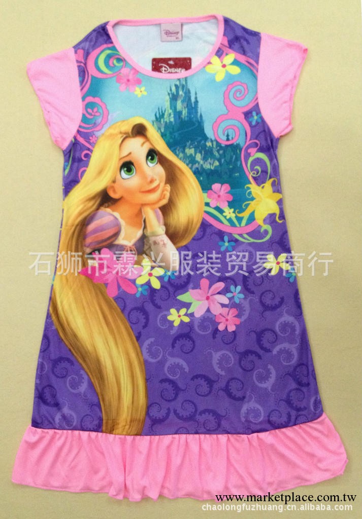 迪斯尼外貿夏季長發公主卡通女童連衣裙 disney公主童裝 廠傢直銷工廠,批發,進口,代購