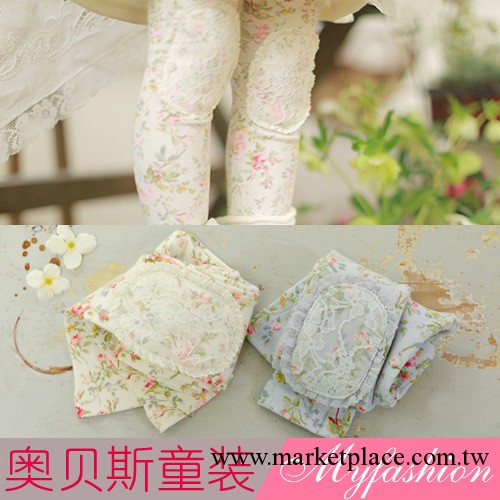 親品現貨|品牌童裝批發2013秋款韓版小碎花蕾絲補丁打底褲31461工廠,批發,進口,代購