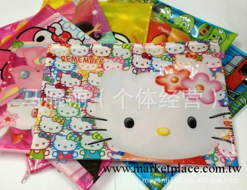 Rilakkuma輕松熊 Hello kitty大A4PVC防水雙層拉鏈 B4文件袋網袋工廠,批發,進口,代購