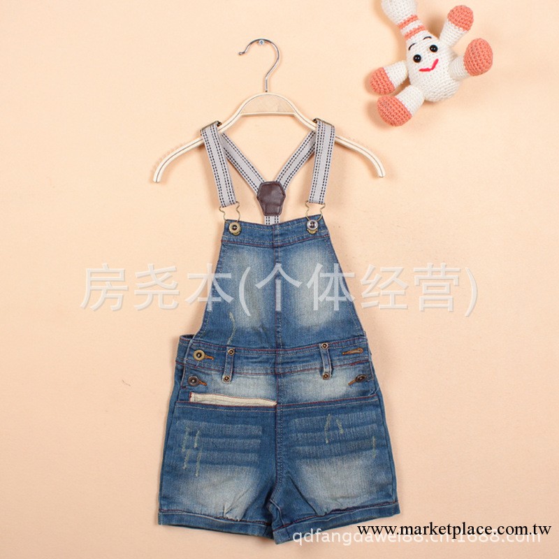 b6.10外貿新款童裝批發 韓版女童牛仔背帶褲 夏款休閑背帶短褲工廠,批發,進口,代購