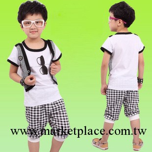 2013新款夏裝男童裝韓版兒童短袖套裝3-4-5-6-7歲男孩寶寶衣服工廠,批發,進口,代購