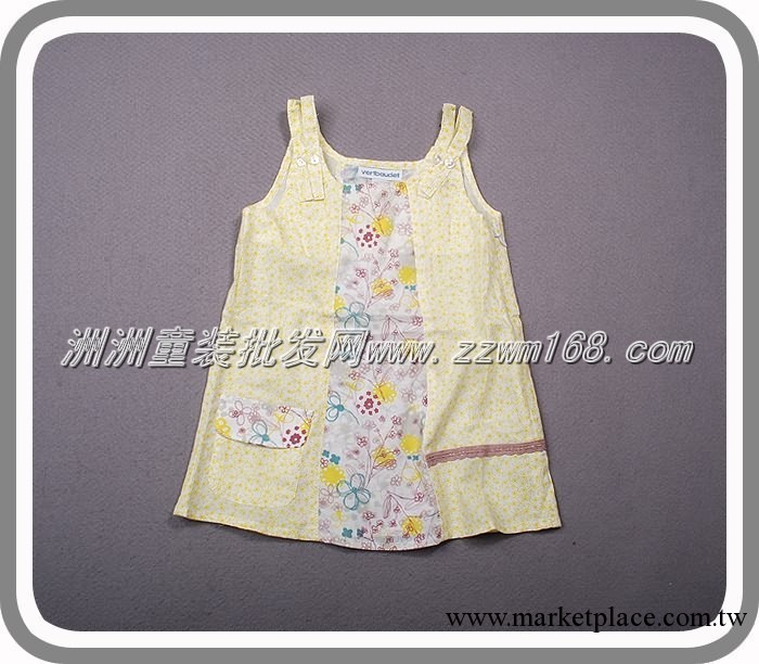 外貿童裝 吊帶衫批發 歐單vertbaudet全棉梭織印花吊帶衫10121207工廠,批發,進口,代購