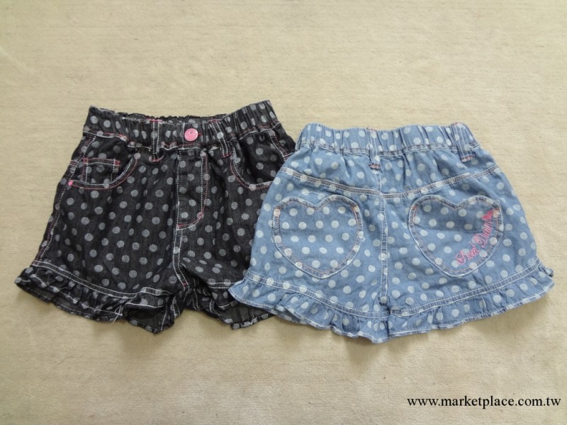 外貿童裝批發 日單品牌 女童牛仔短褲 荷葉邊短褲(110-160)  原單工廠,批發,進口,代購