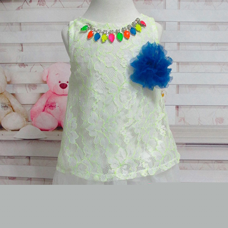 童裝廠傢2013夏季新款韓版女童熒光蕾絲大裙擺公主裙/小禮服批發工廠,批發,進口,代購