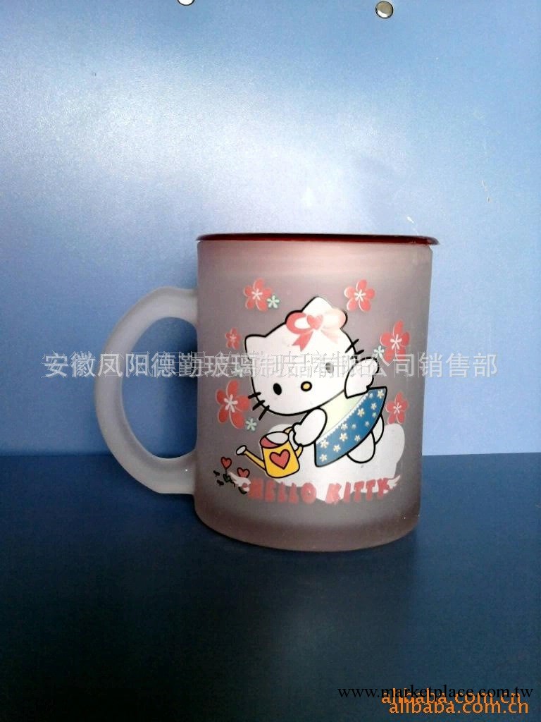 hello kitty圖案玻璃杯 廣告馬克杯工廠,批發,進口,代購