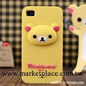 rilakkuma 立體輕松熊 iphone 4S 矽膠套 外殼 手機套工廠,批發,進口,代購