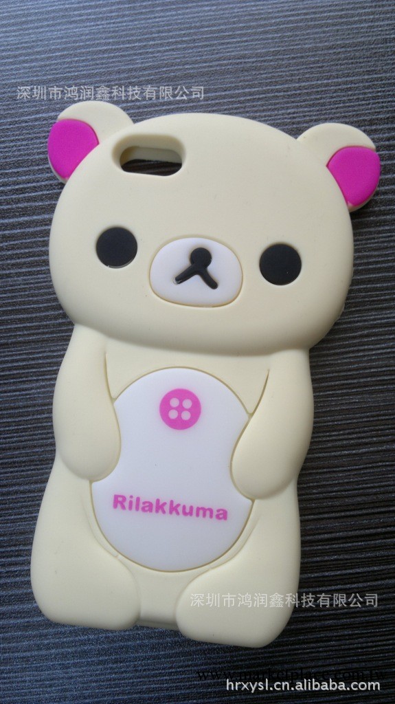 立體Rilakkuma 輕松熊 iphone5矽膠手機殼 抗摔5代保護套工廠,批發,進口,代購