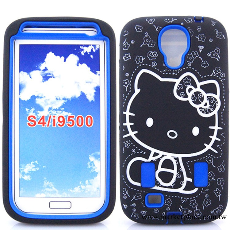 三星s4hello kitty   i9500手機保護套  二合一 防摔 個性工廠,批發,進口,代購