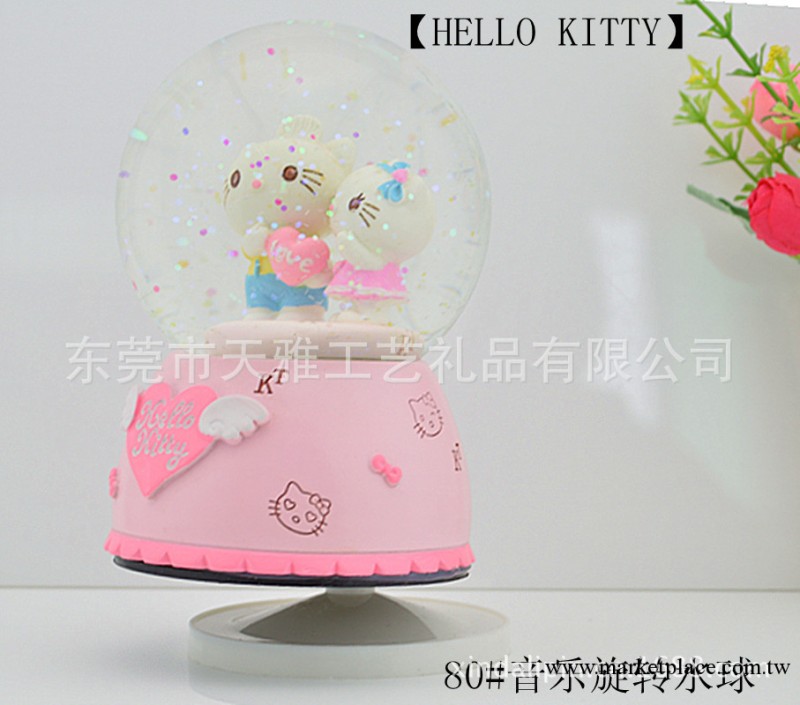 廠傢專業生產動物公仔水晶球 爆款HELLO KITTY 音樂水晶球(圖)工廠,批發,進口,代購