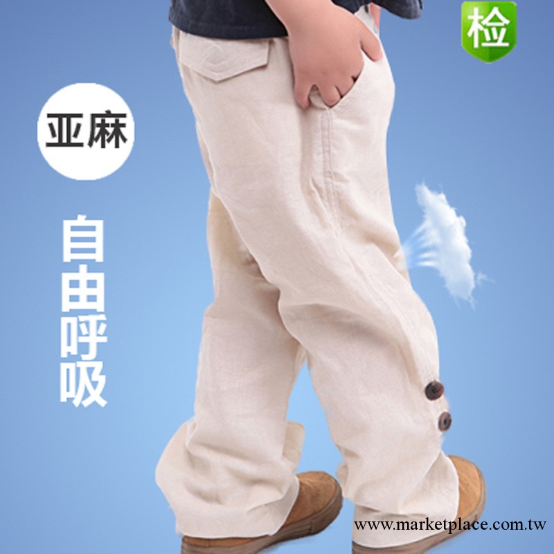 憨筆熊童裝天然亞麻春夏兒童休閑褲 男童兩穿休閑長褲現貨批發工廠,批發,進口,代購