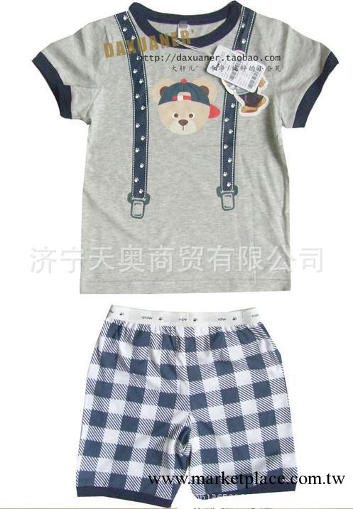 新款韓版小熊 童裝 女童2013 外貿原單 批發 短袖短褲套裝工廠,批發,進口,代購