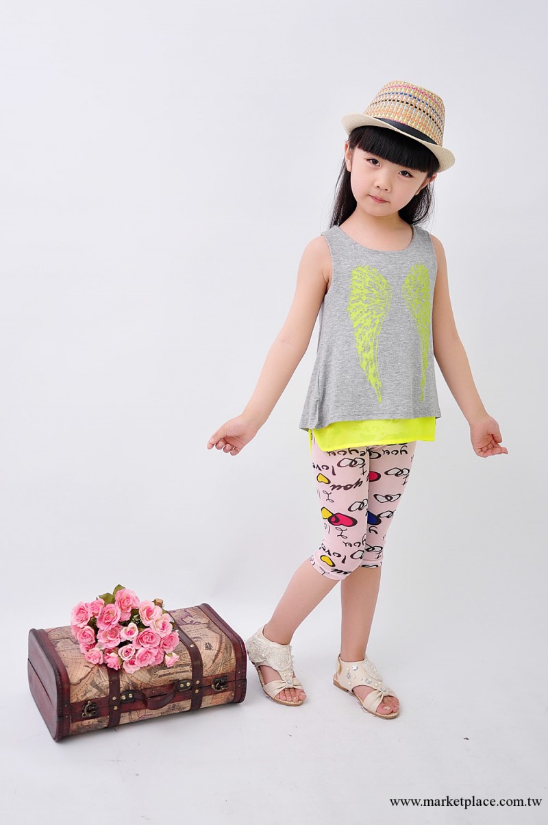 特價童裝新款2013夏裝 女童超Q愛心卡通印花進口網紗打底褲工廠,批發,進口,代購