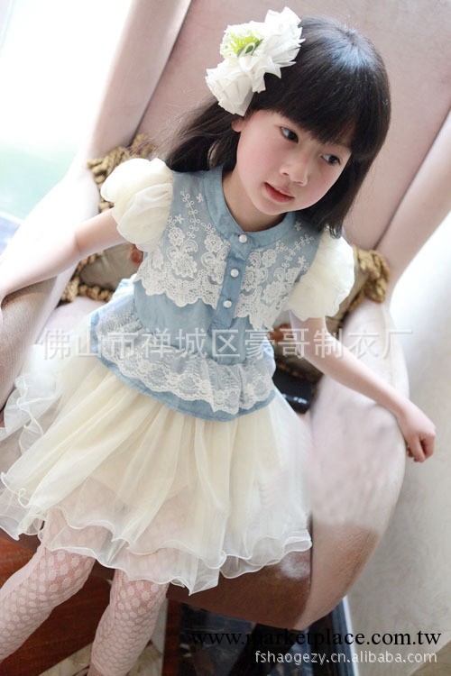 2013春夏童裝 新款預定 牛仔蕾絲 女童裙子公主裙 童裙批發批發・進口・工廠・代買・代購