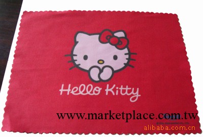 供應8*8CM超細纖維hello kitty熱轉印眼鏡佈5000PCS起訂批發・進口・工廠・代買・代購