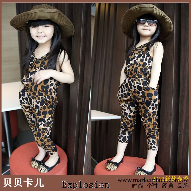 2013夏季爆款童褲 女童連體褲 兒童豹紋連體褲 品牌童裝批發工廠,批發,進口,代購