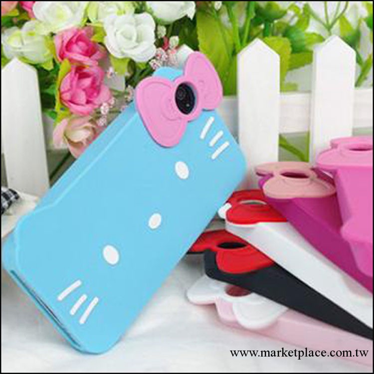 Hello Kitty大臉 iPhone4/4s矽膠套 蘋果4代手機保護殼工廠,批發,進口,代購