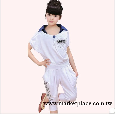 全網爆款童裝女童夏裝2013 新款韓版兒童運動套裝 單件起拍 代發工廠,批發,進口,代購