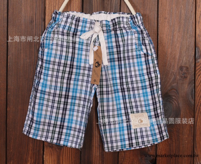 2013夏款 兒童男童全棉格子中褲短褲 外貿歐版 精品童裝批發工廠,批發,進口,代購