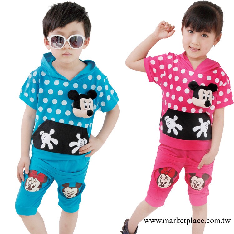 2013韓版夏款童裝套裝兒童寶寶衣服批發短袖米奇套裝一件代發A08工廠,批發,進口,代購
