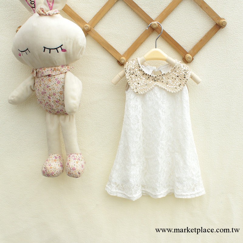 爆款2013夏裝韓版童裝 女童蕾絲無袖黑白連衣裙 小童夏季公主裙子工廠,批發,進口,代購