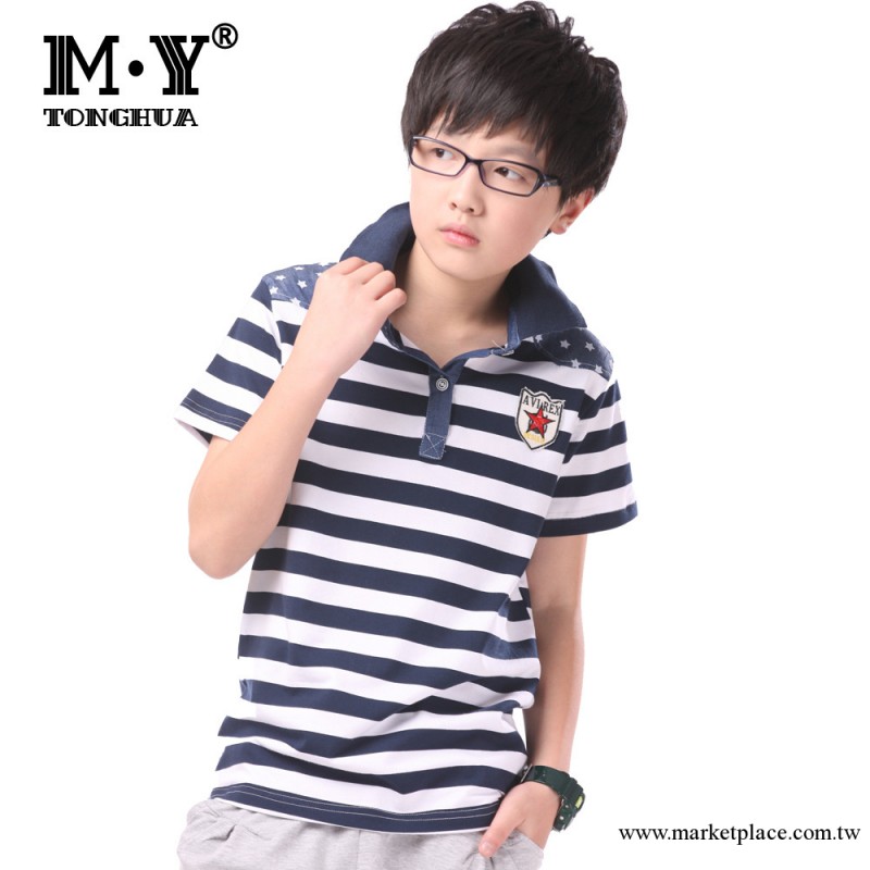 2013夏季新款童裝 男大童 短袖 男童T恤 中大童polo衫韓版條紋工廠,批發,進口,代購