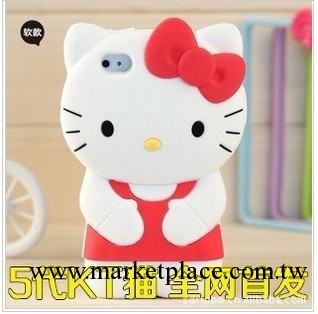 立體矽膠kt貓 hello kitty iPhone5手機殼 手機套 蘋果5代矽膠套工廠,批發,進口,代購